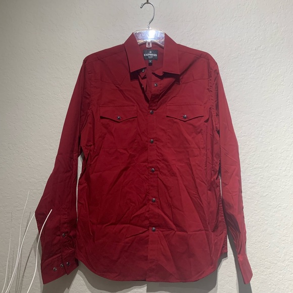 Express / Red button up / size M - Picture 1 of 3